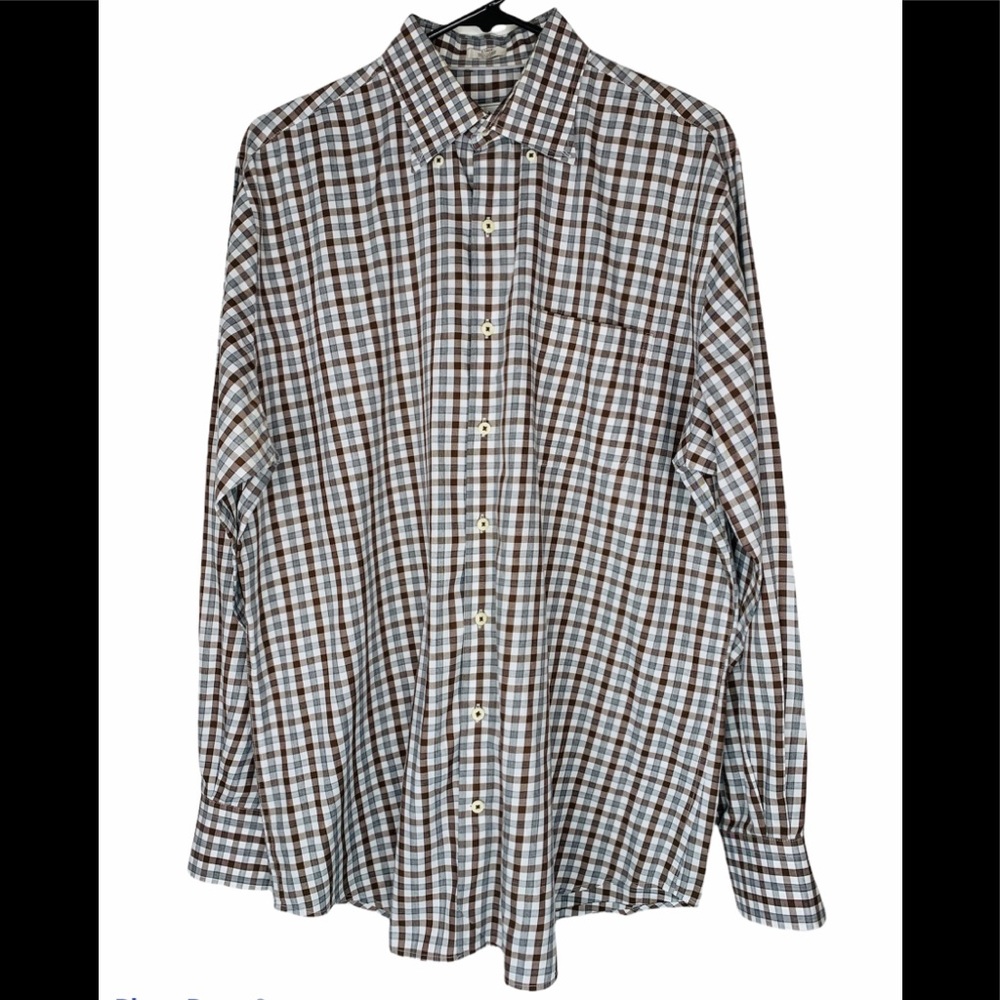 PETER MILLAR Men’s Large Long Sleeve Shirt Plaid